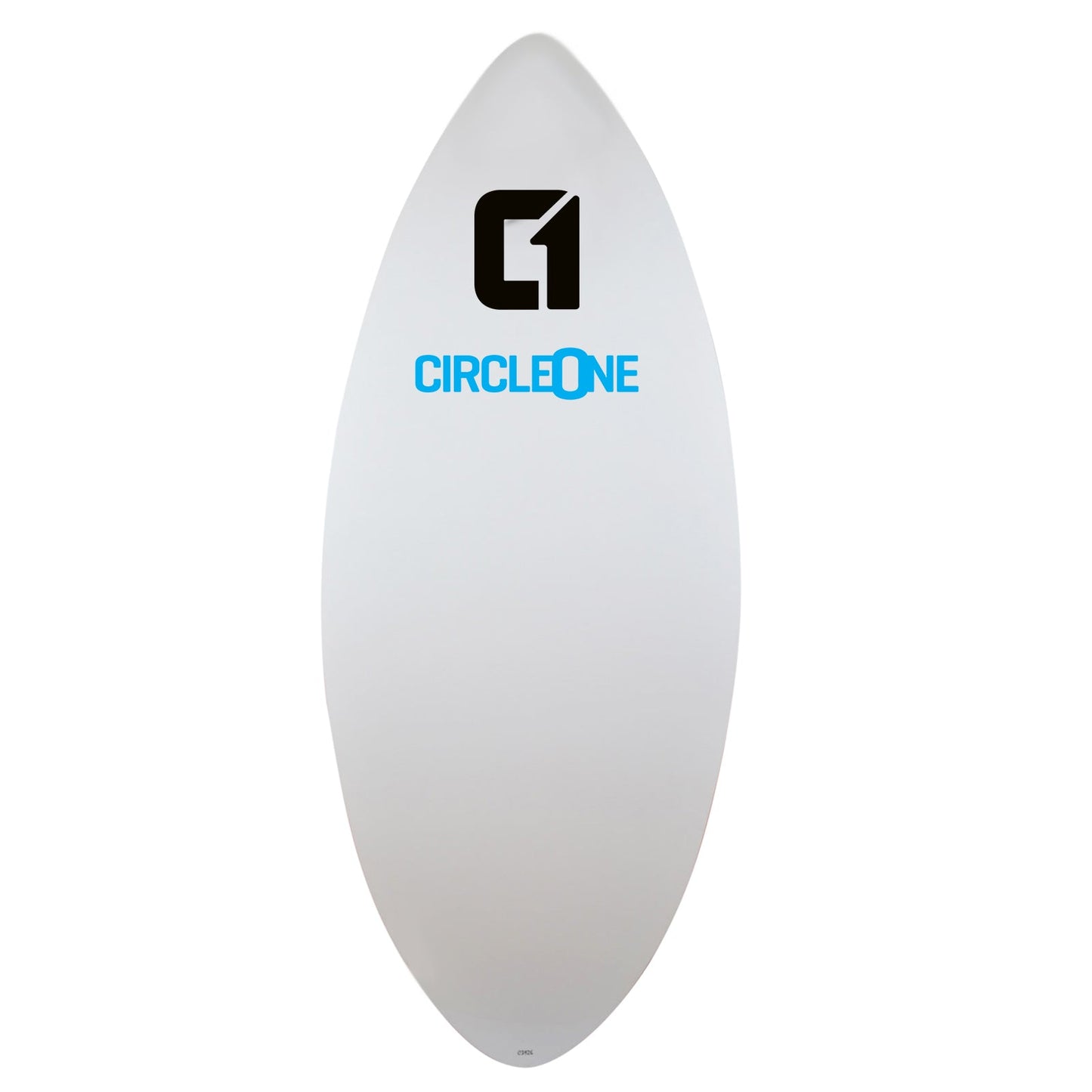 White skimboard with 'Circle One' logo on a white background