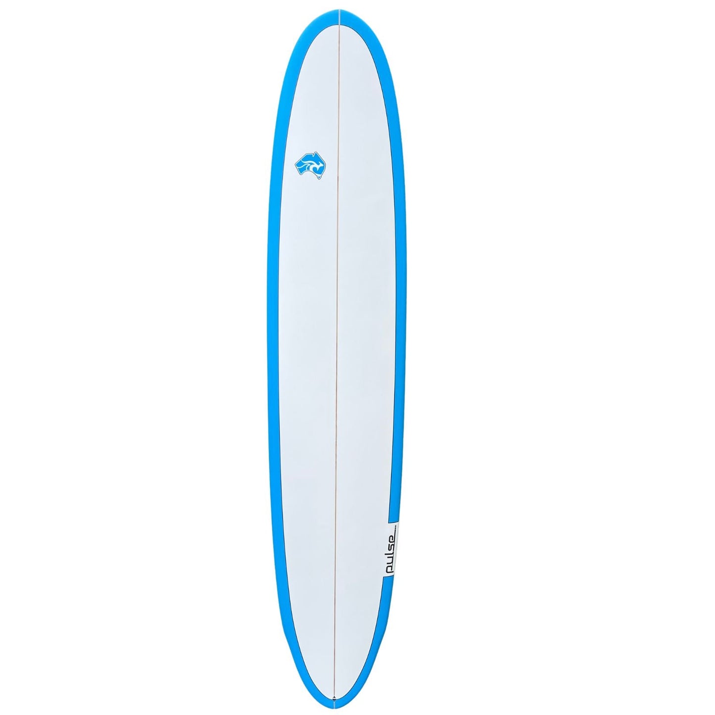 Surfboard with blue rim on a white background